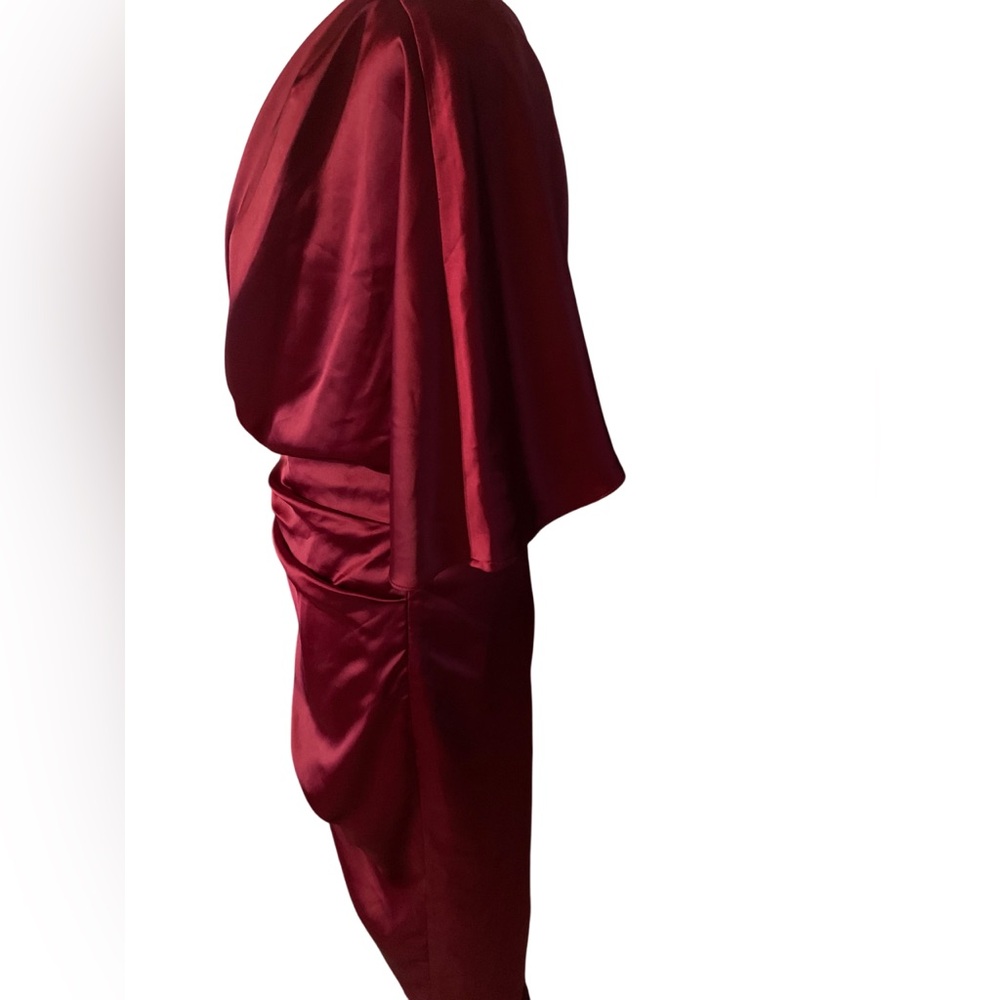 NWOT DO+BE Women One-Shoulder Wine Red Dress Satin Fabric 100% Polyester.Small - Picture 9 of 16